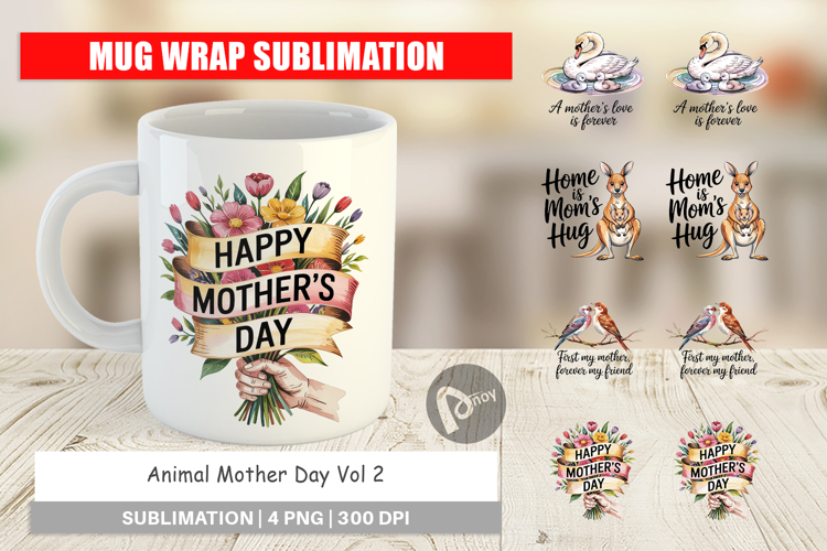 Mug Wrap Mother’s Day Animal