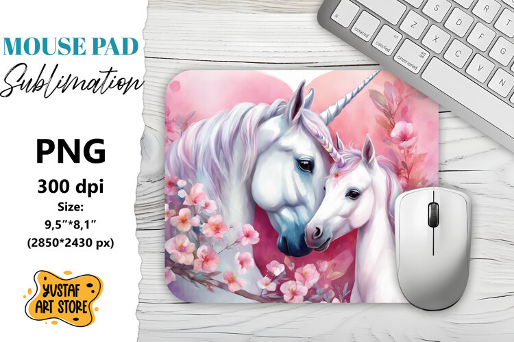 Animal Mouse Pad sublimation. Unicorn sublimation example image 1