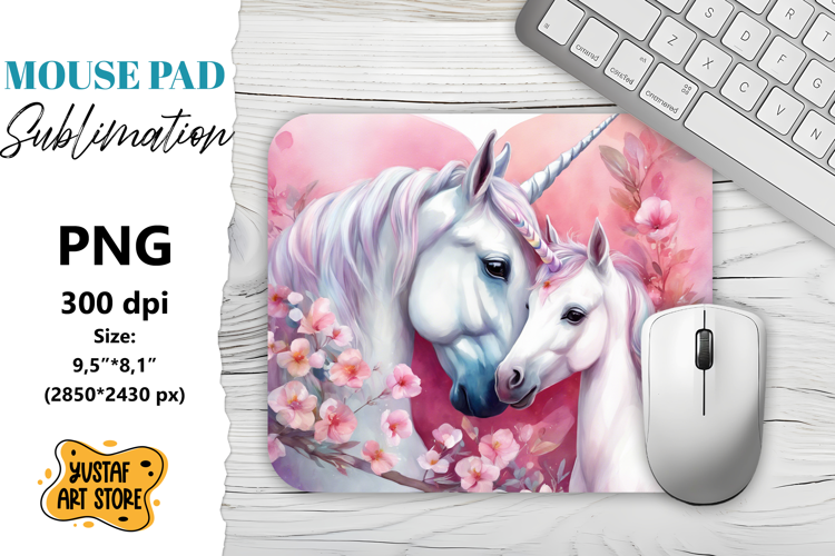 Animal Mouse Pad sublimation. Unicorn sublimation