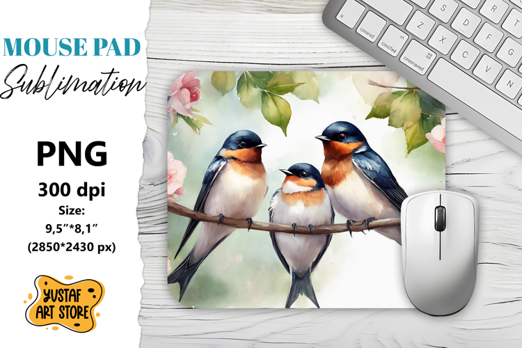 Animal Mouse Pad sublimation. Birds family