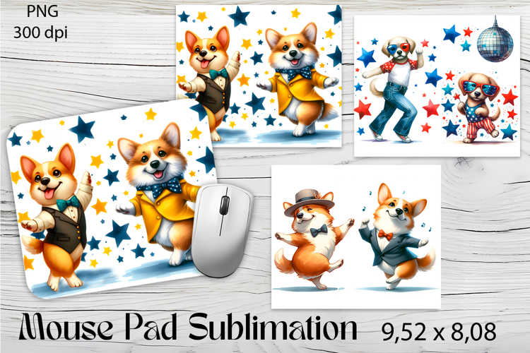 Dog MousePad Sublimation Design, watercolor Sublimation