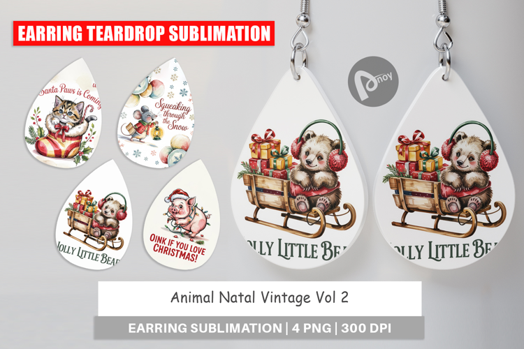 Earring Vintage Christmas Animal