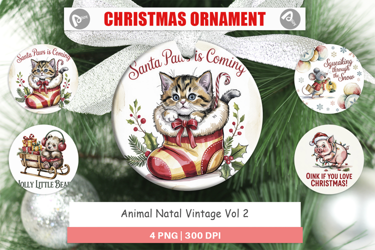 Ornament Vintage Christmas Animal