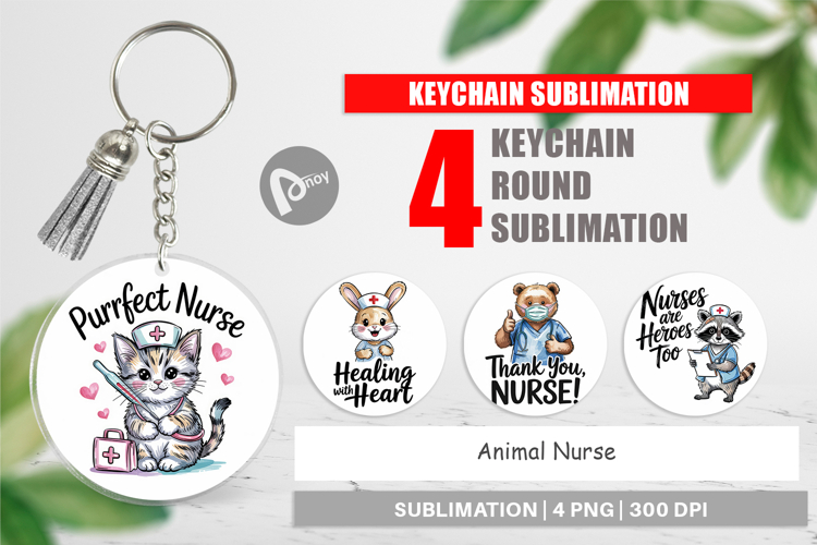 Keychain Nurse Animal