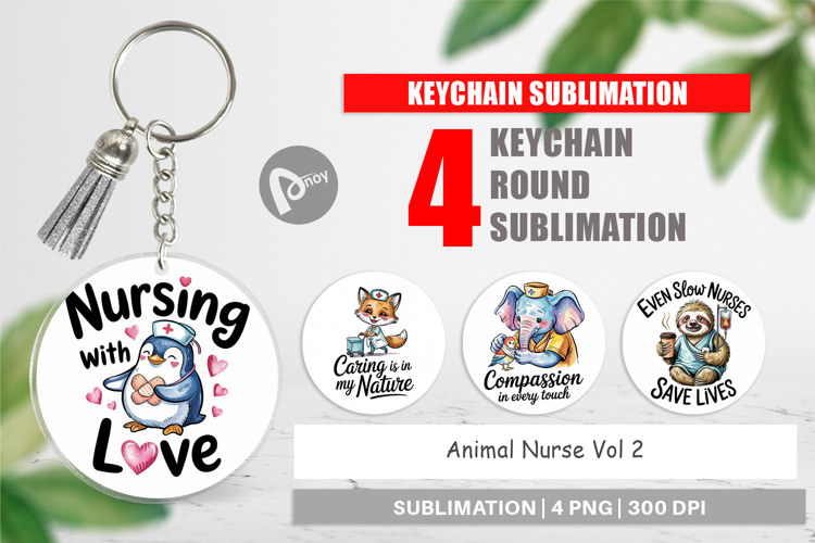 Keychain Nurse Animal