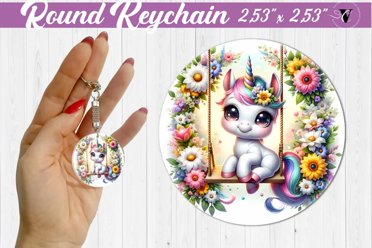 Round keychain | Cute Animals on swings