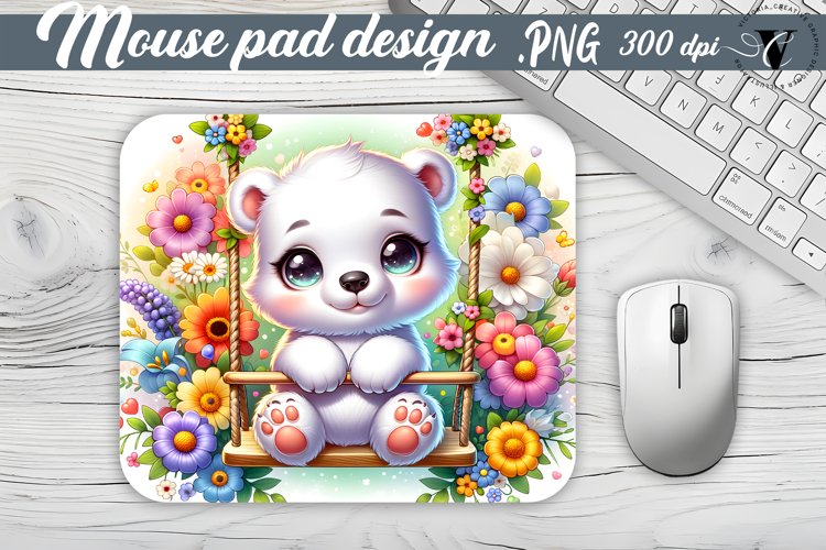 Mouse Pad | Cute Animals on swings example image 1
