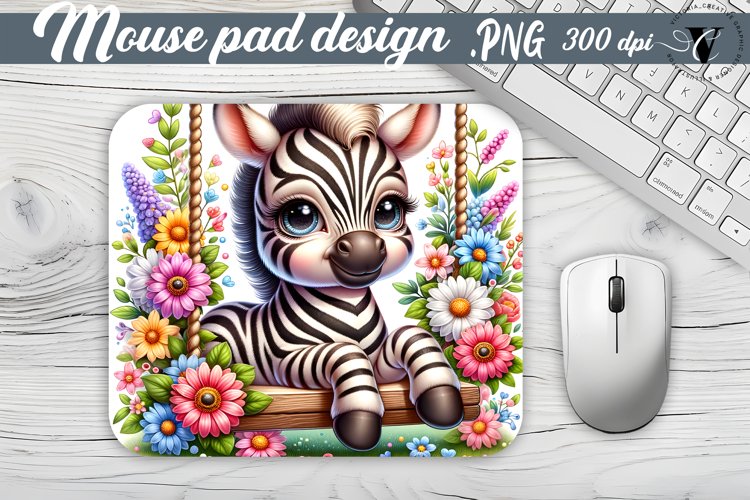 Mouse Pad | Cute Animals on swings example image 1