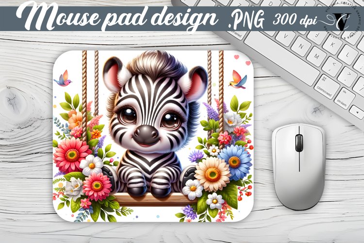Mouse Pad | Cute Animals on swings example image 1