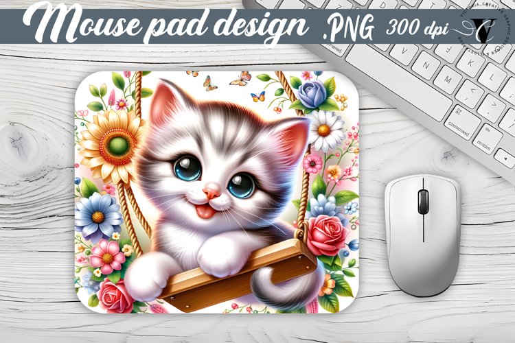 Mouse Pad | Cute Animals on swings
