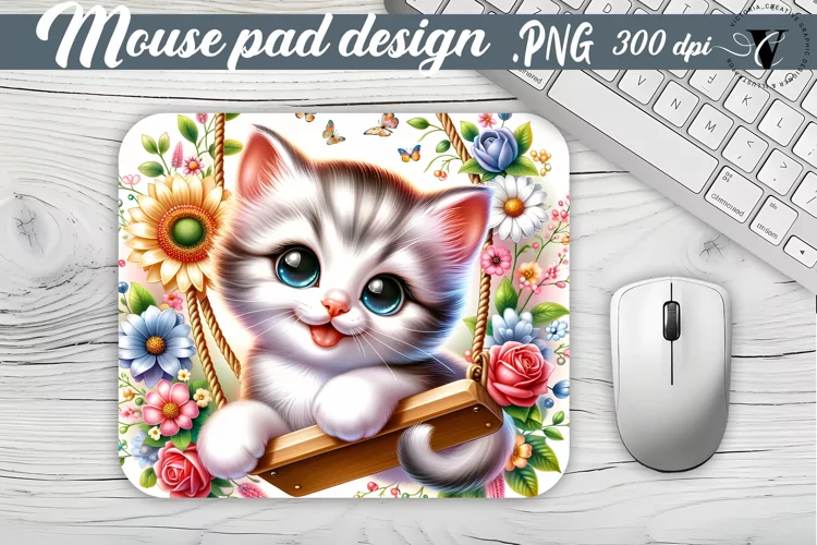 Mouse Pad | Cute Animals on swings