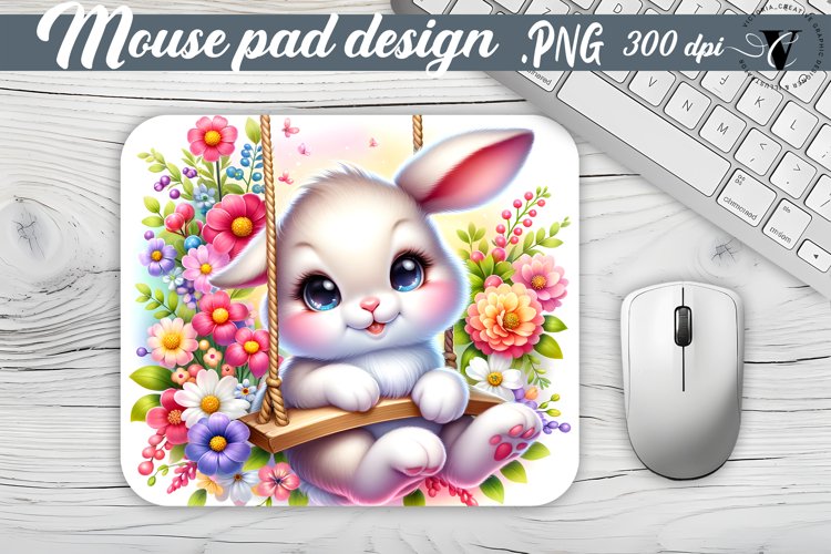 Mouse Pad | Cute Animals on swings example image 1