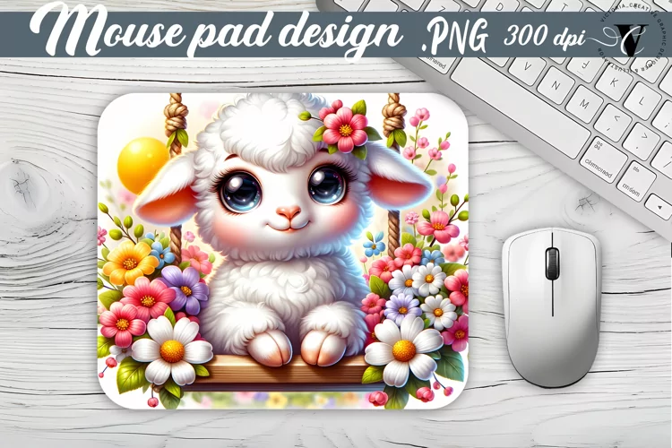 Mouse Pad | Cute Animals on swings