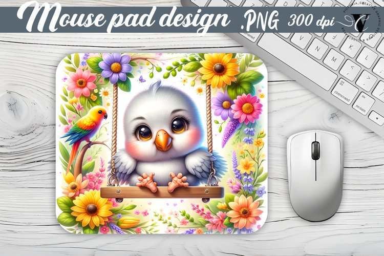 Mouse Pad | Cute Animals on swings example image 1