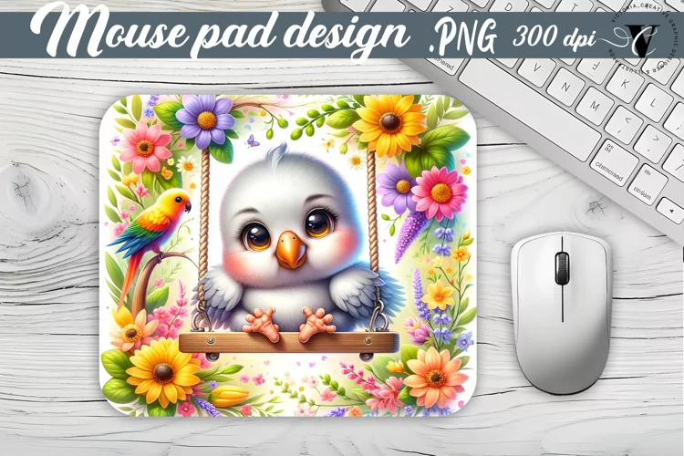 Mouse Pad | Cute Animals on swings
