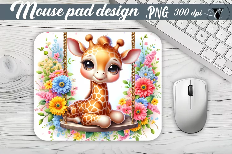 Mouse Pad | Cute Animals on swings