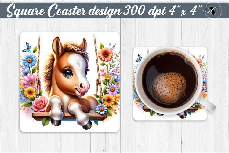 Square Coaster | Animals on swings | Baby animals