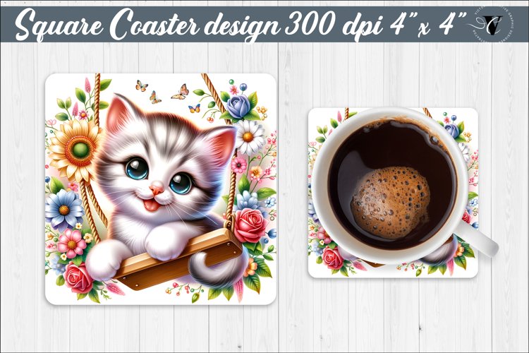 Square Coaster | Animals on swings | Baby animals