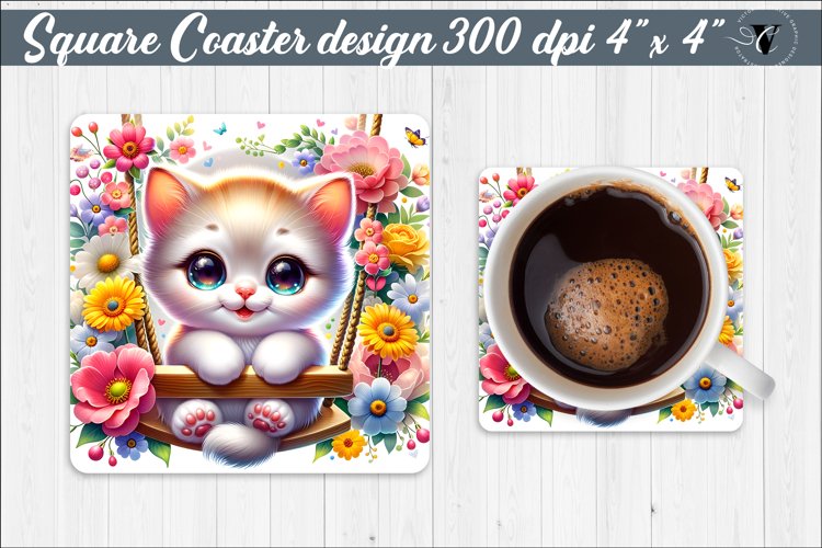 Square Coaster | Animals on swings | Baby animals