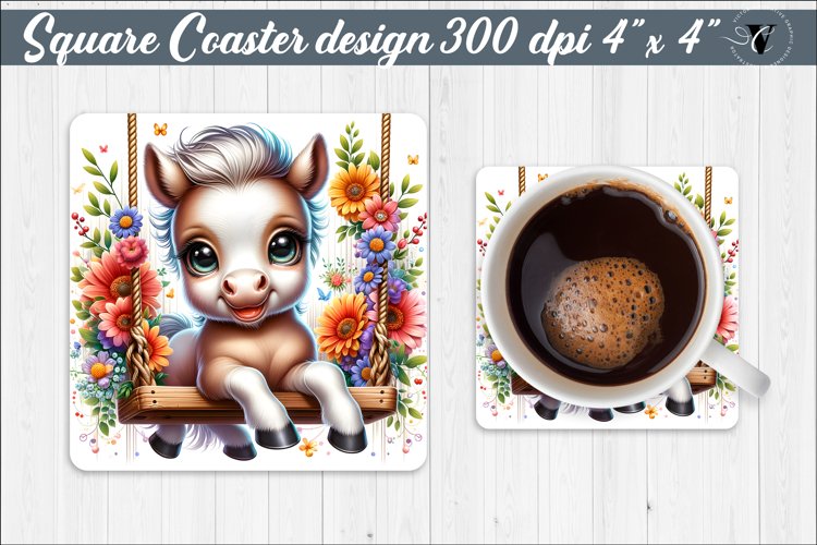 Square Coaster | Animals on swings | Baby animals