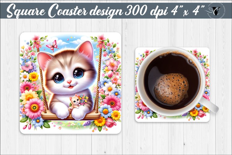 Square Coaster | Animals on swings | Baby animals