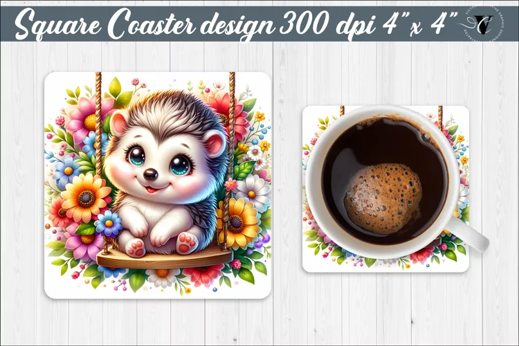 Square Coaster | Animals on swings | Baby animals