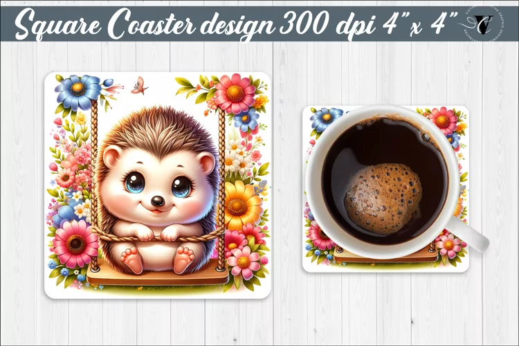 Square Coaster | Animals on swings | Baby animals