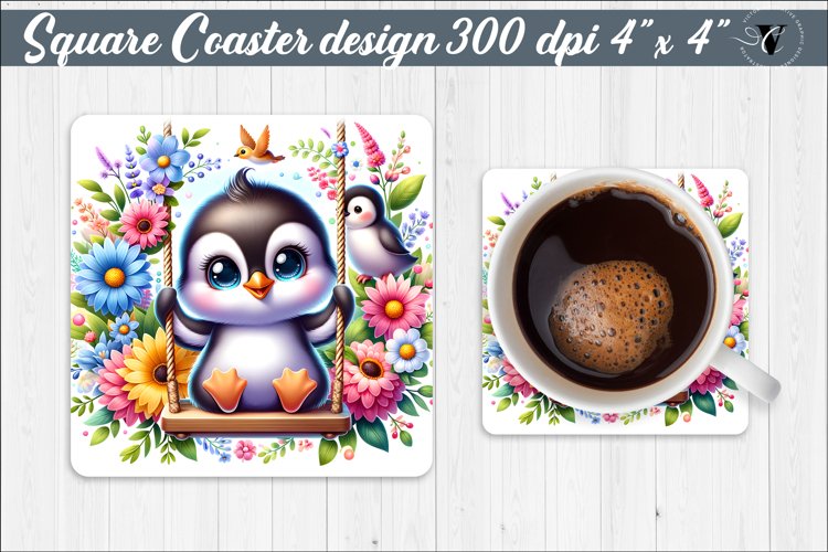 Square Coaster | Animals on swings | Baby animals