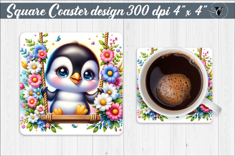 Square Coaster | Animals on swings | Baby animals