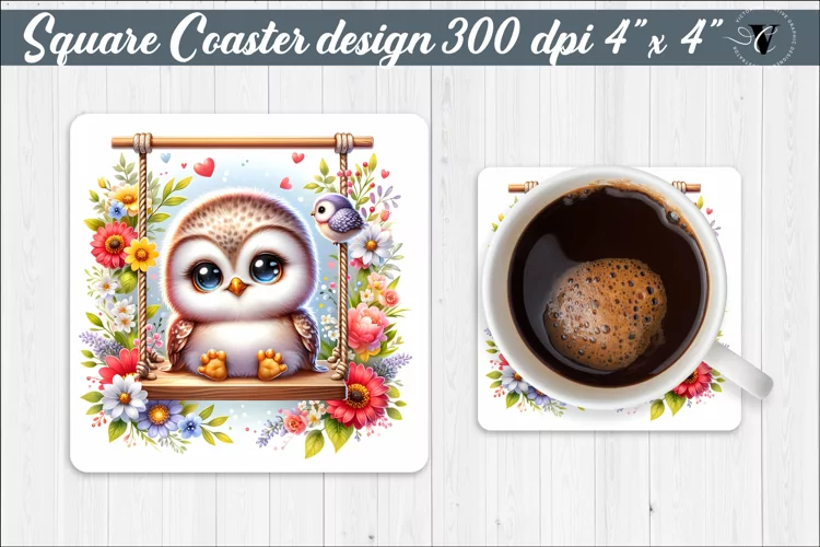 Square Coaster | Animals on swings | Baby animals