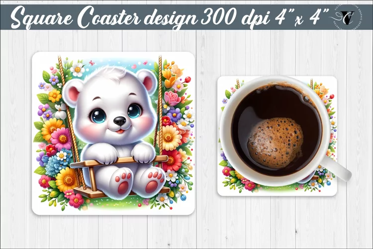 Square Coaster | Animals on swings | Baby animals