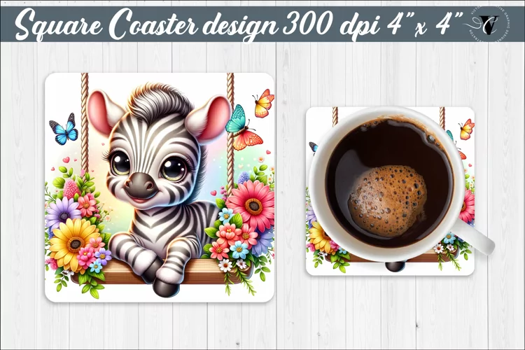 Square Coaster | Animals on swings | Baby animals