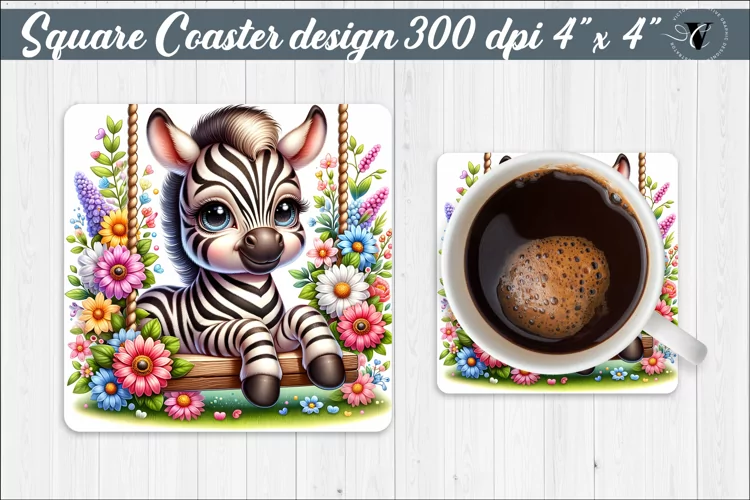 Square Coaster | Animals on swings | Baby animals
