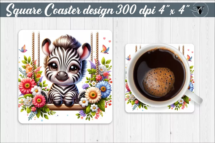 Square Coaster | Animals on swings | Baby animals