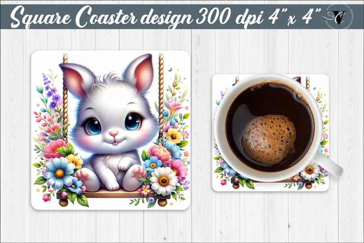 Square Coaster | Animals on swings | Baby animals