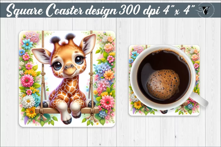 Square Coaster | Animals on swings | Baby animals