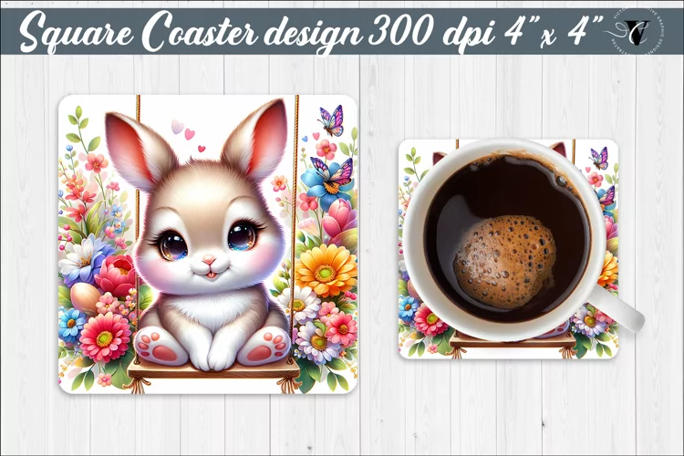 Square Coaster | Animals on swings | Baby animals