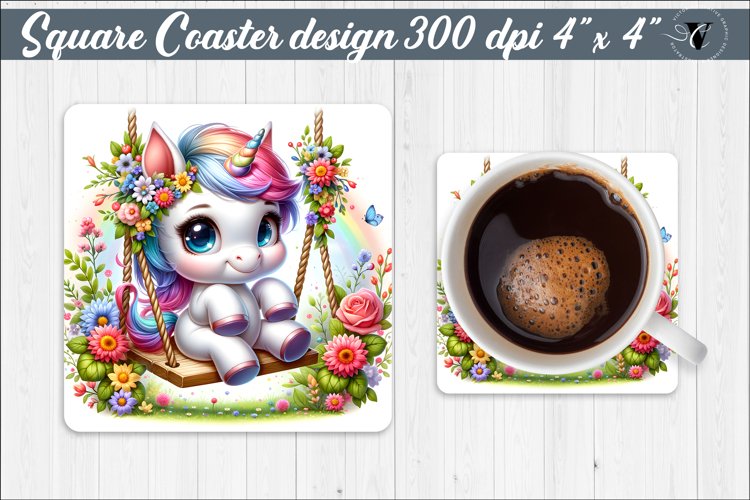 Square Coaster | Animals on swings | Baby animals