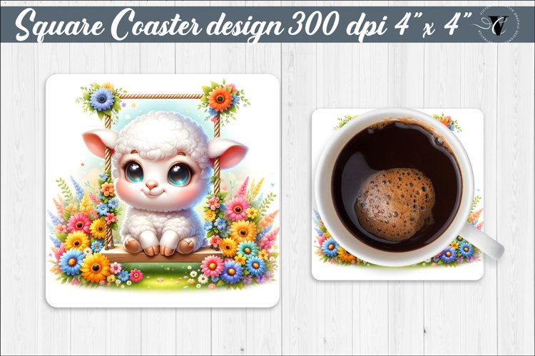 Square Coaster | Animals on swings | Baby animals