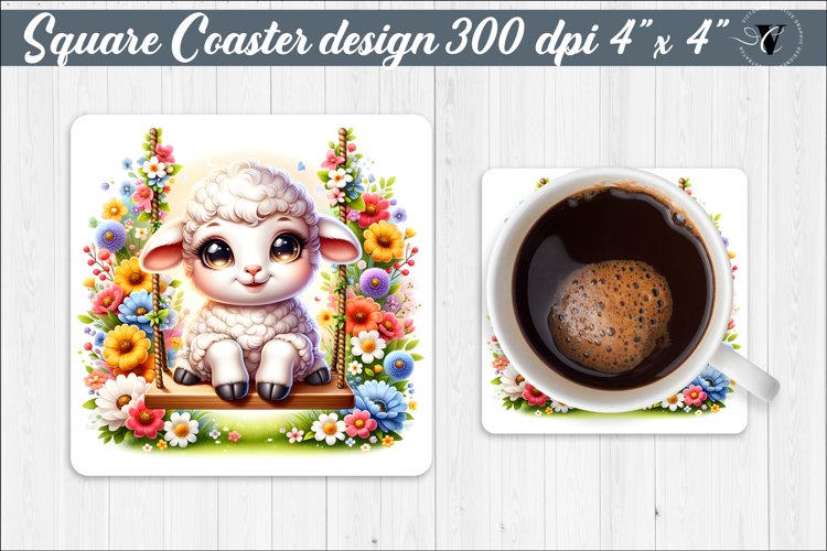 Square Coaster | Animals on swings | Baby animals