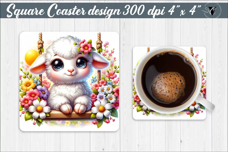 Square Coaster | Animals on swings | Baby animals