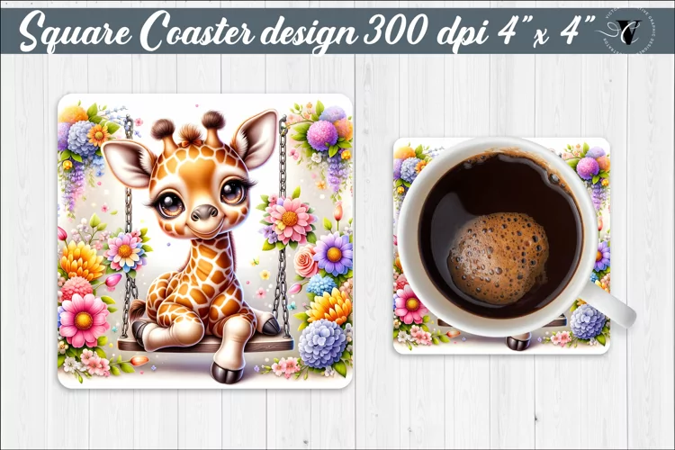 Square Coaster | Animals on swings | Baby animals