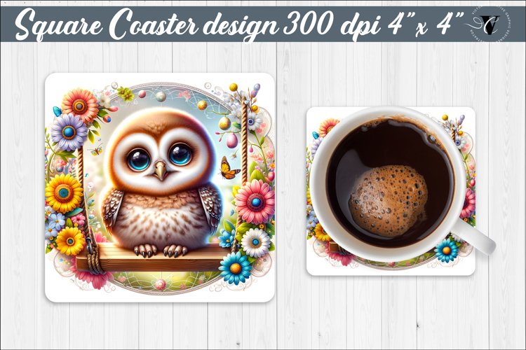 Square Coaster | Animals on swings | Baby animals