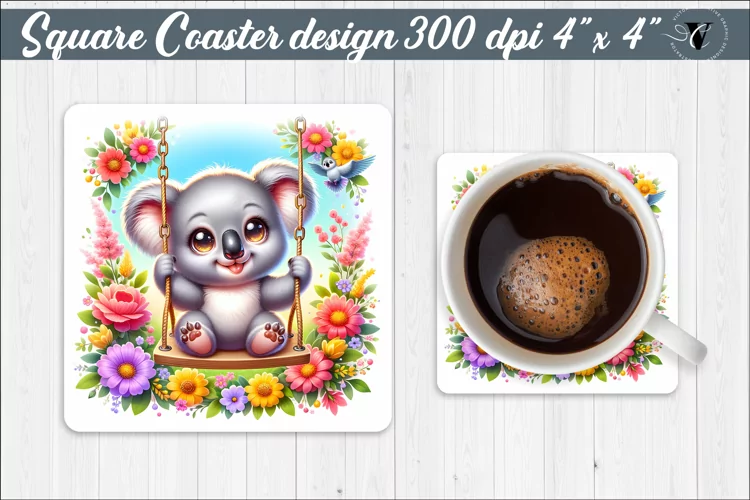 Square Coaster | Animals on swings | Baby animals