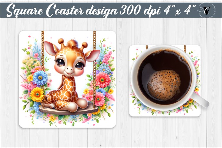 Square Coaster | Animals on swings | Baby animals