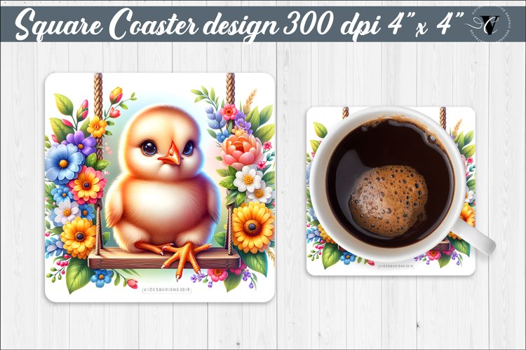 Square Coaster | Animals on swings | Baby animals