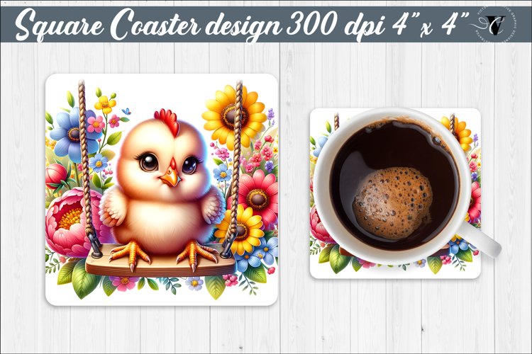 Square Coaster | Animals on swings | Baby animals