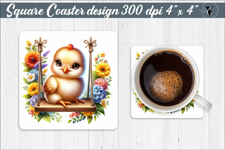 Square Coaster | Animals on swings | Baby animals