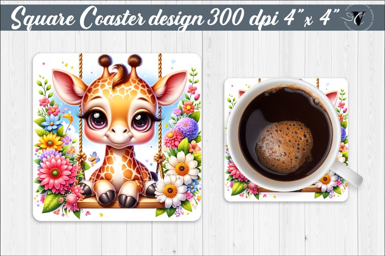 Square Coaster | Animals on swings | Baby animals