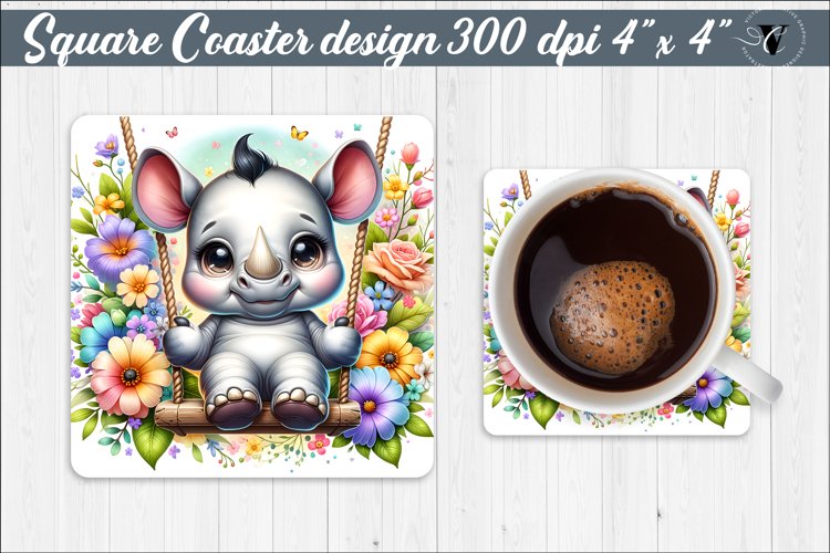 Square Coaster | Animals on swings | Baby animals